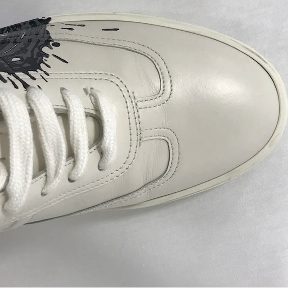 Authentic HERMES Swift Printed Peinture Quicker Sneakers White Black 38 shoes - Picture 12 of 13